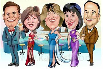 Funny Color Group or Party Caricature from photo www.kalpart.com