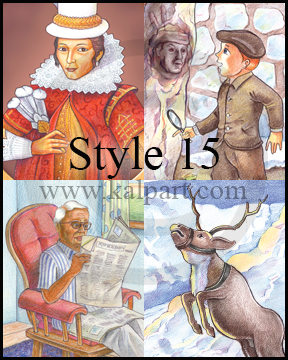 www.kalpart.com Children-Book-Illustrations-Kids-queen-reindeer-oldman-grandpa